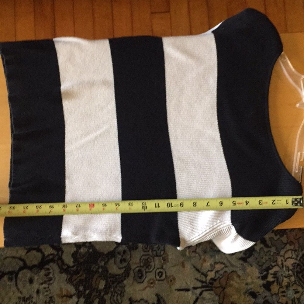 Rafaella cotton sweater black white stripe size L - Picture 8 of 8